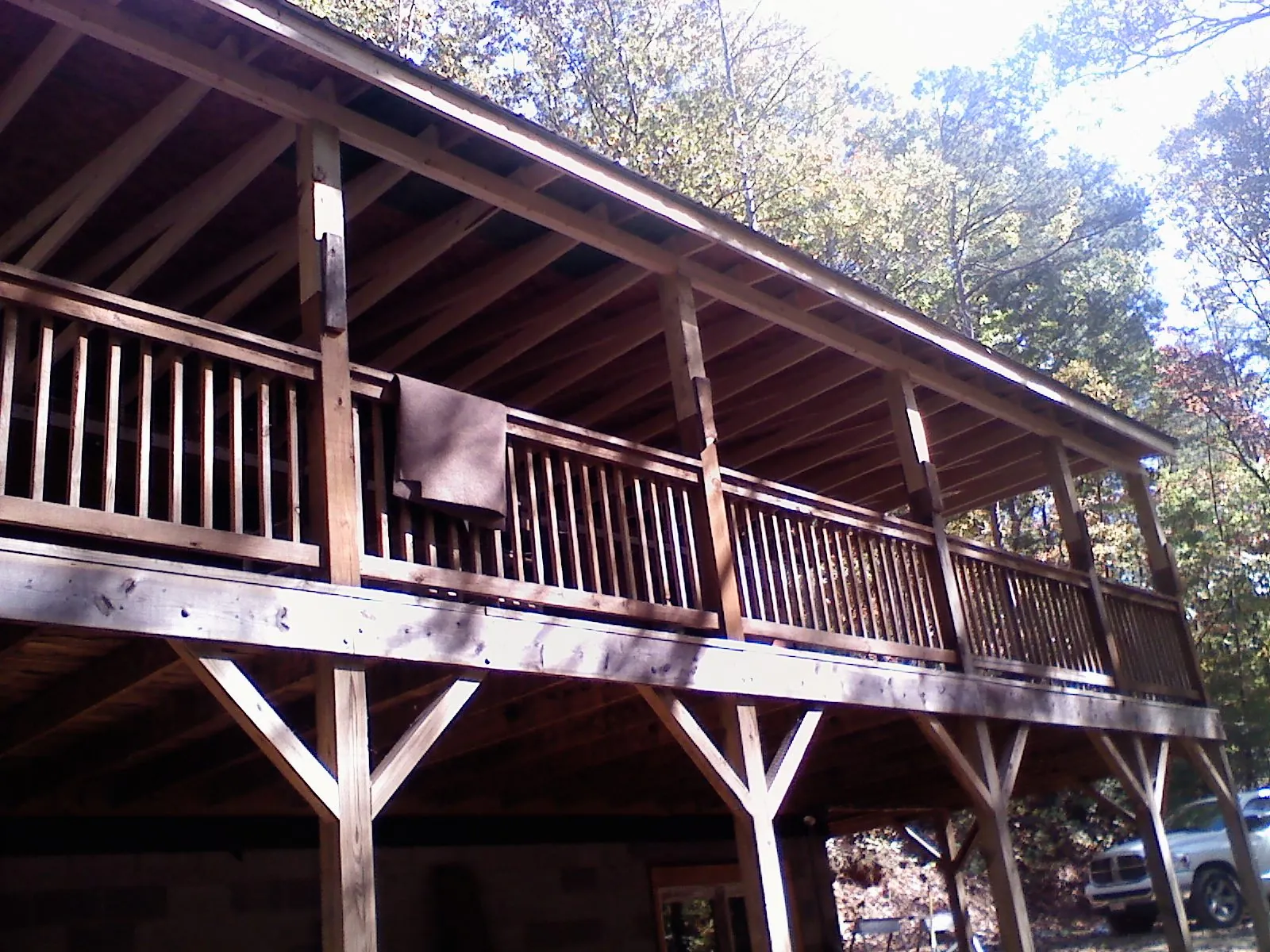 Timber framing under a new elevated porch and deck — Roof Leak Repair in Grahamsville by Roofing Brothers